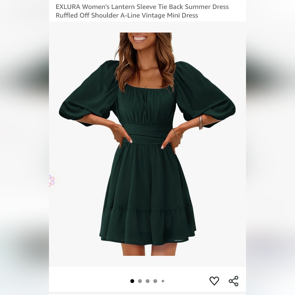 Elegant Long Sleeve Green Dress